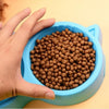 Cat Pets Feed Double Plastic Rounded Bowl